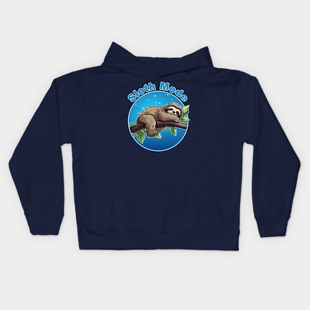 Sloth Mode Kids Hoodie by GAMAS Threads